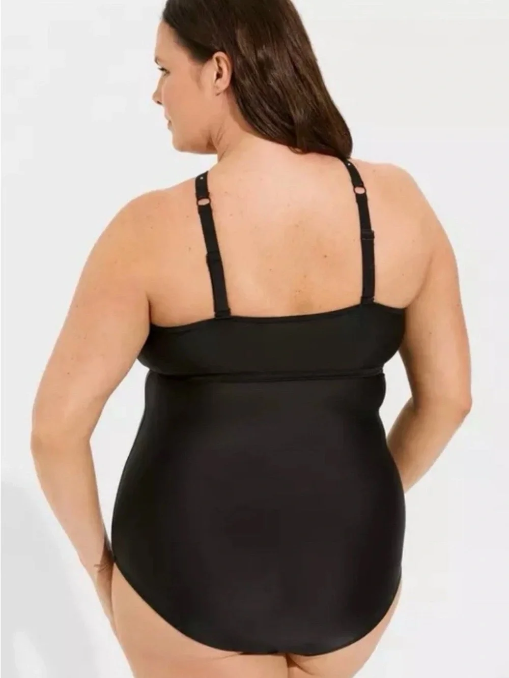 torrid Black One-Piece Swimsuit with rhinestone Stud Details